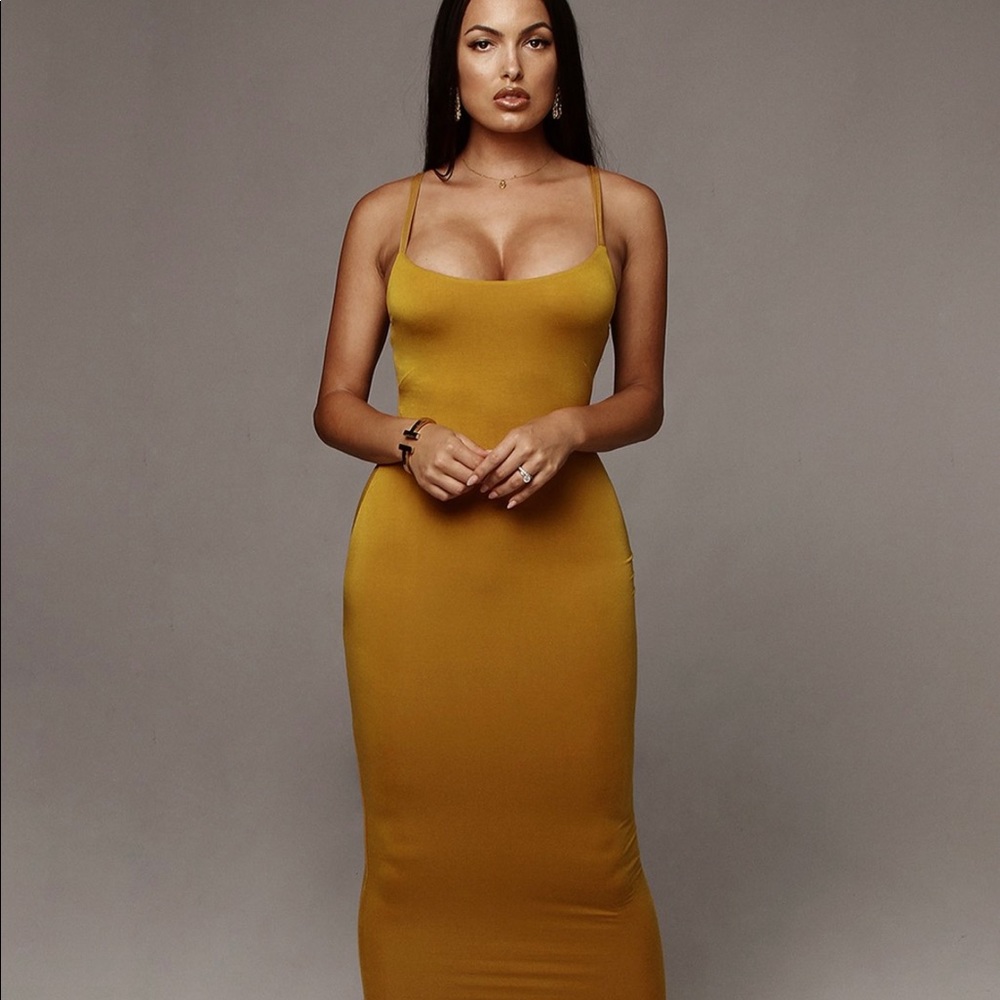 Mustard Danica Thick Tank Dress